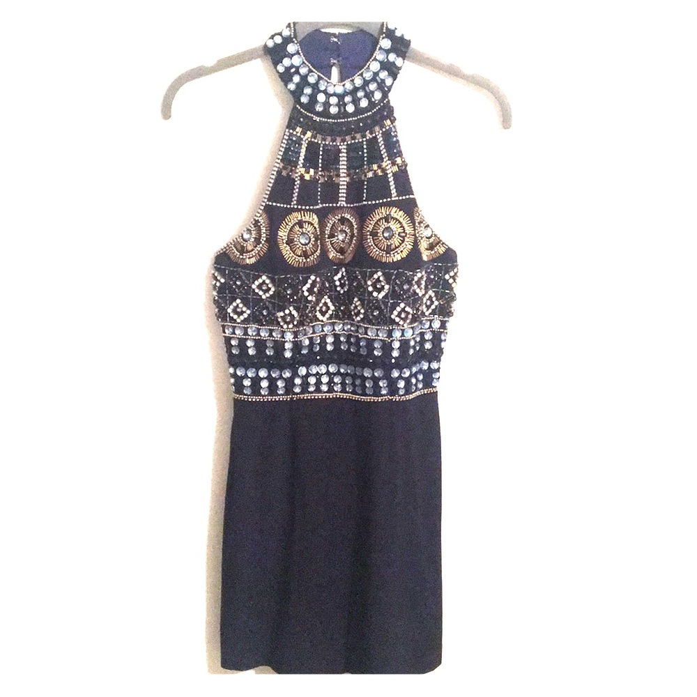 Jeweled and Beaded Mini Dress